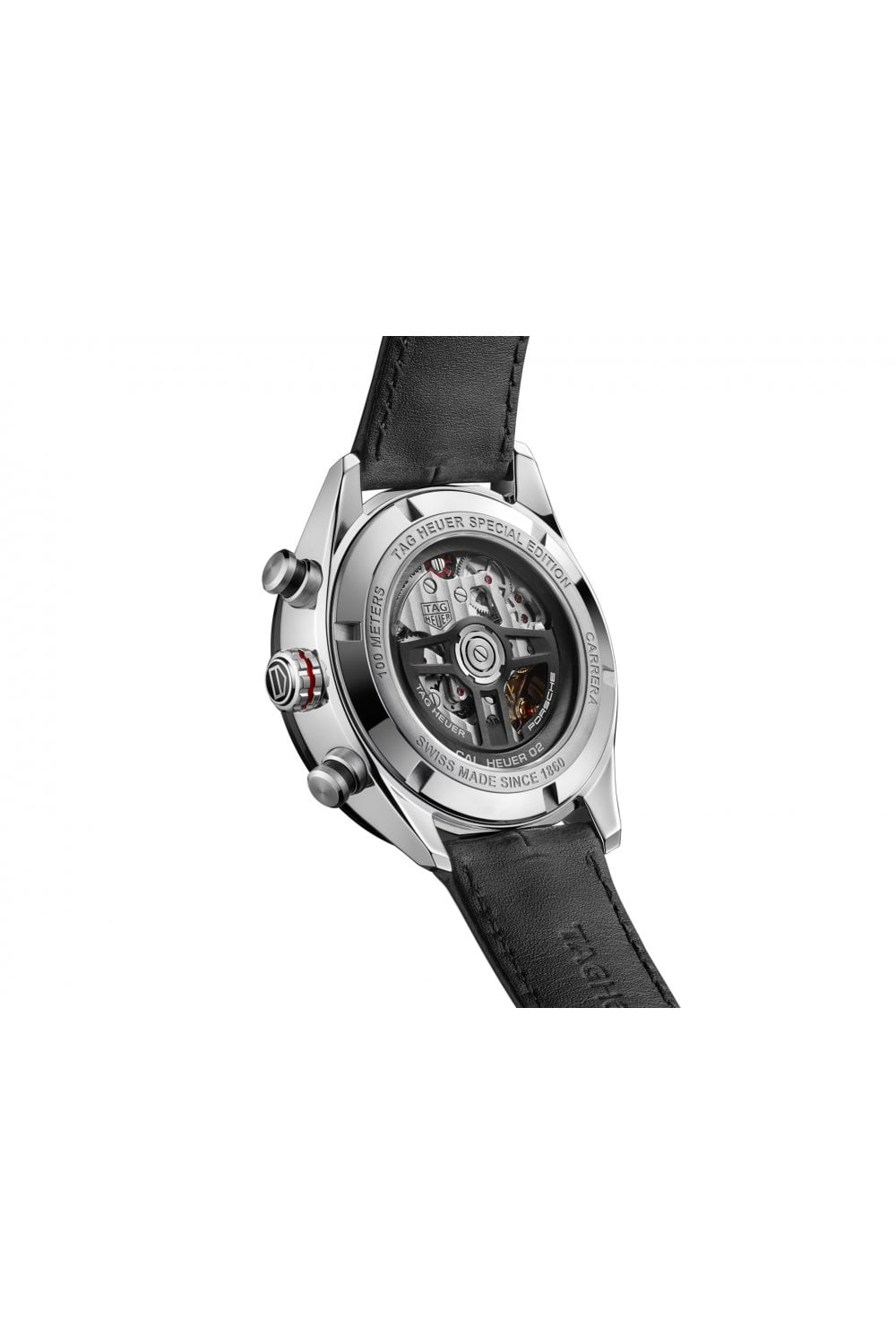 Tag Heuer Carrera Porsche Chronograph Special Edition Black Dial Black Leather Strap Watch for Men - CBN2A1F.FC6492