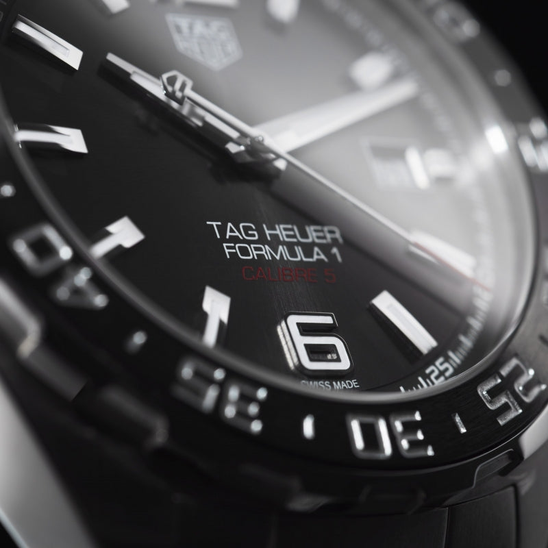 Tag Heuer Formula 1 Calibre 5 Chronograph Anthracite Dial Silver Steel Strap Watch for Men - WAZ2011.BA0842