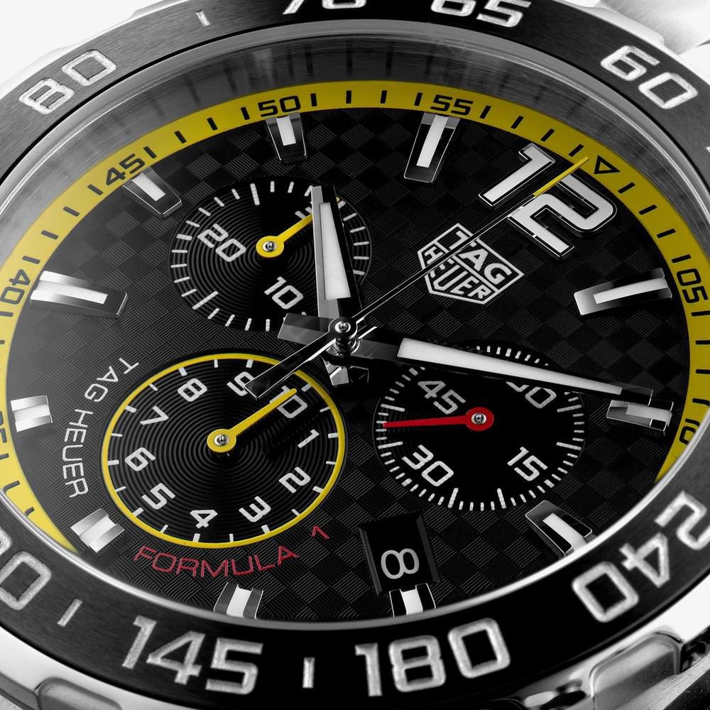 Tag Heuer Formula 1 Chronograph Black Dial Silver Steel Strap Watch for Men- CAZ101AC.BA0842