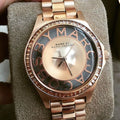 Marc Jacobs Henry Transparent Rose Gold Dial Rose Gold Steel Strap Watch for Women - MBM3339