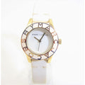 Marc Jacobs Blade White Dial White Leather Strap Watch for Women - MBM1098