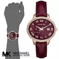 Michael Kors Whitley Quartz Burgundy Dial Burgundy Leather Strap Watch For Women - MK2430