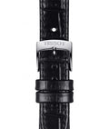 Tissot Carson Premium Automatic Lady Silver Dial Black Leather Strap Watch for Women - T122.207.16.033.00