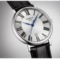 Tissot Carson Premium Silver Dial Black Leather Strap Watch For Men - T122.410.16.033.00