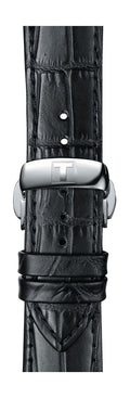 Tissot T Classic Chemin Des Tourelles Chronograph Black Dial Black Leather Strap Watch For Men - T099.427.16.058.00