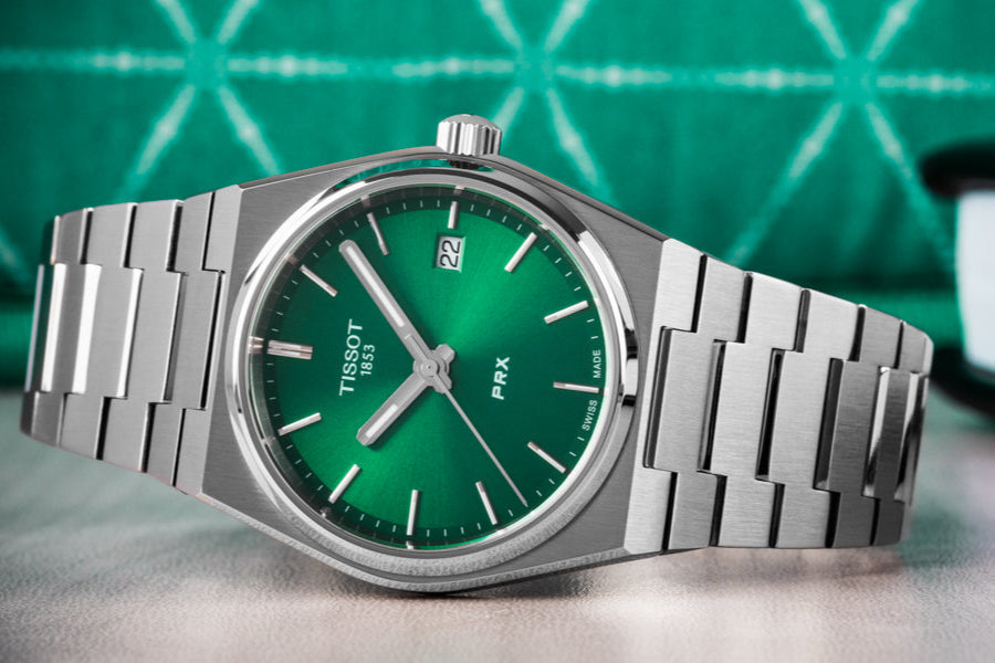 Tissot PRX Green Dial Silver Steel Strap Watch for Women - T137.210.11.081.00