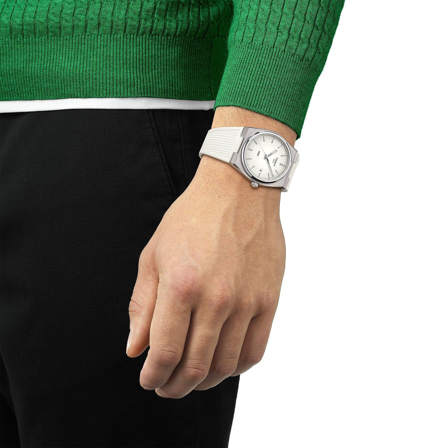 Tissot PRX 40 White Dial White Rubber Strap Watch For Men -  T137.410.17.011.00