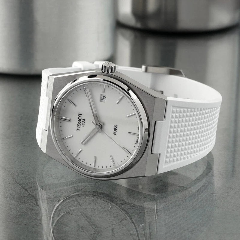 Tissot PRX 40 White Dial White Rubber Strap Watch For Men - T137.410.17.011.00
