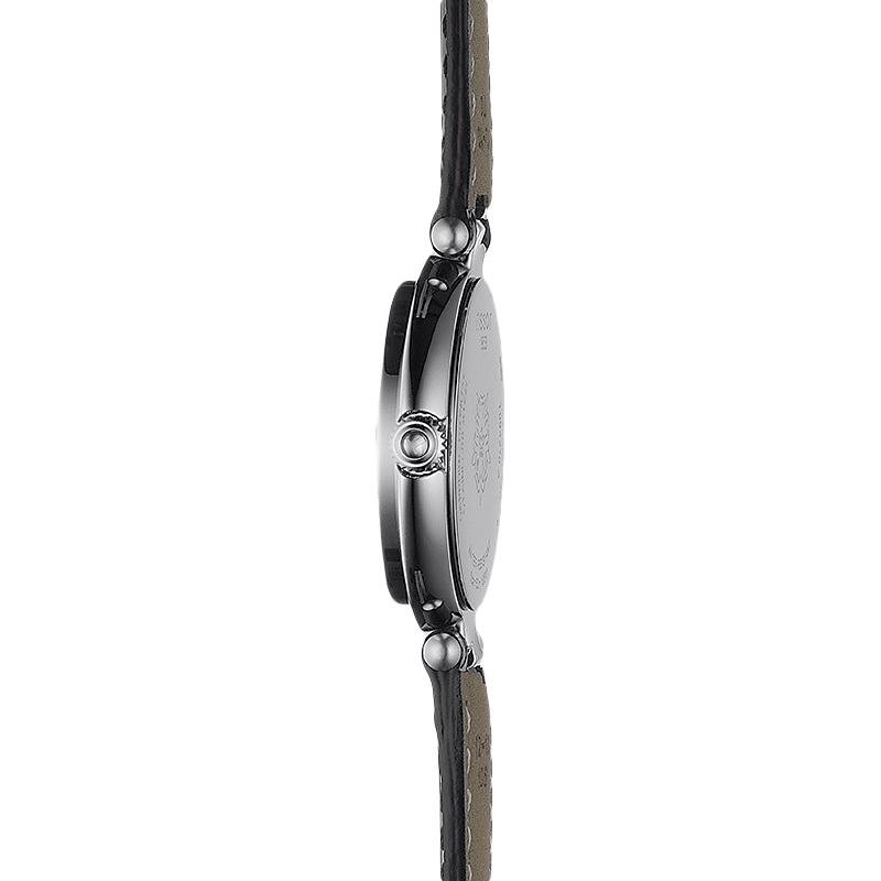 Tissot T Lady Flamingo Black Dial Black Leather Strap Watch For Women - T094.210.16.051.00