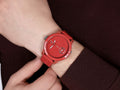 Tommy Hilfiger Denim Quartz Red Dial Red Rubber Strap Watch for Men - 1791323