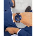 Tommy Hilfiger Daniel Blue Dial Brown Leather Strap Watch for Men - 1710418