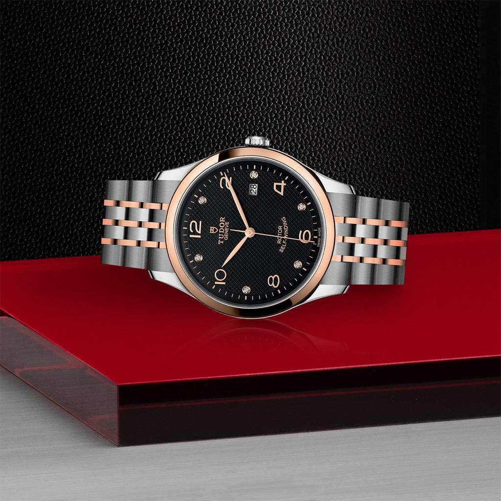 Tudor 1926 Automatic Diamonds Black Dial Two Tone Steel Strap Watch for Men - M91651-0004