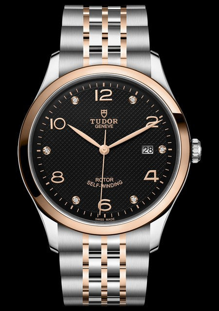 Tudor 1926 Automatic Diamonds Black Dial Two Tone Steel Strap Watch for Men - M91651-0004