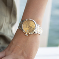 Tudor Style Automatic Gold Dial Two Tone Steel Strap Watch for Men - M12713-0001