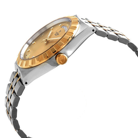 Tudor Royal Automatic Diamonds Gold Dial Two Tone Steel Strap Watch for Men - M28603-0006