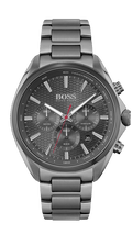 Hugo Boss Distinct Grey Dial Gren Steel Strap Watch for Men - 1513858