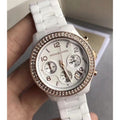 Michael Kors Ceramic White Dial White Steel Strap Watch for Women - MK5269