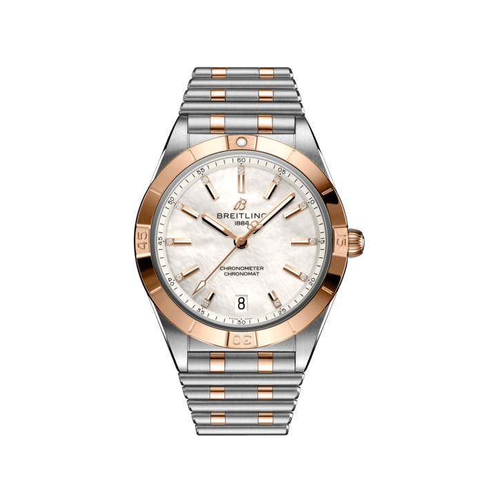 Breitling Chronomat 36 Mother of Pearl Dial Two Tone Steel Strap Watch for Women - U10380101A2U1
