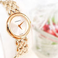 Versace V-Flare Quartz Silver Dial Gold Steel Strap Watch for Women - VEBN00718