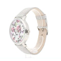 Guess Sparkle Butterfly White Dial Silver Leather Strap Watch For Women - GW0008L1