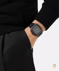 Versace Dominus Chronograph Quartz Black Dial Black Steel Strap Watch For Men - VE6H00623