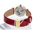 Versace Greca Meander Red Dial Red Leather Strap Watch for Women - VELW00320