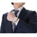 Versace Hellenyium GMT Silver Dial Two Tone Steel Strap Watch for Men - V11030015