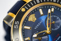 Versace V Extreme Chronograph Blue & Gold Tone Dial Blue Rubber Strap Watch for Men - VCN010017