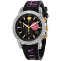 Versace Sport Tech Chronograph Black Dial Black Rubber Strap Watch for Women - VELT00619