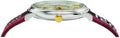 Versace V Circle Silver Dial Two Tone Leather Strap Watch for Men - VEBQ01319