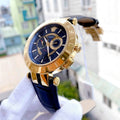 Versace V-Race Multifunction Quartz Blue Dial Blue Leather Strap Watch For Men - VEBV00219
