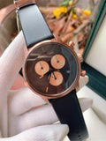 Calvin Klein City Chronograph Black Dial Black Leather Strap Watch for Men - K2G17TC1