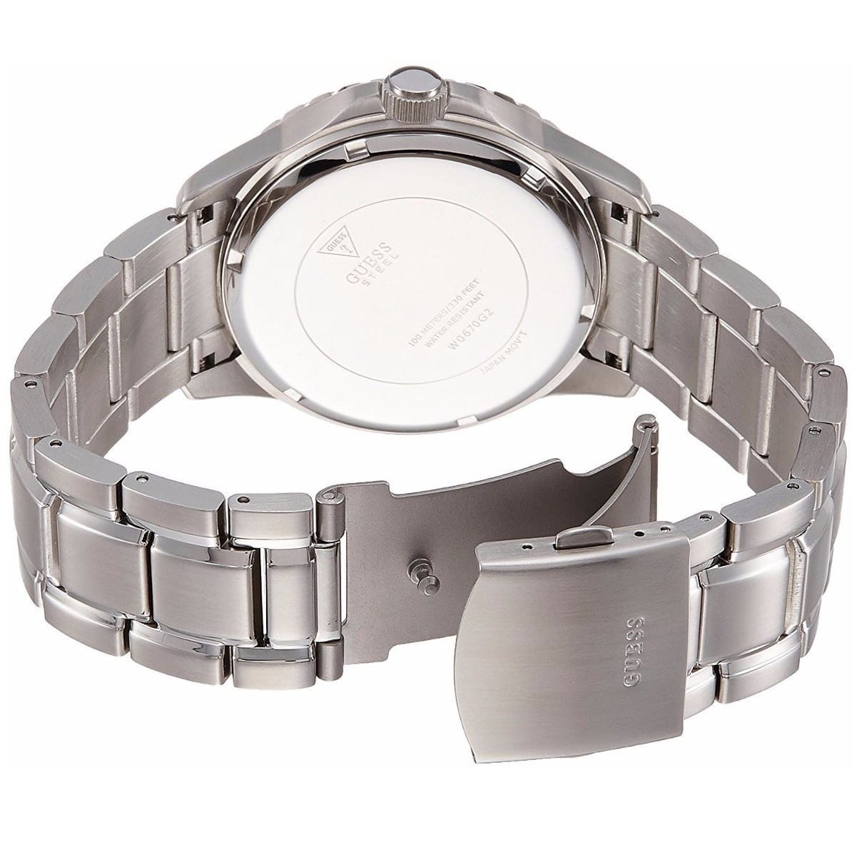 Guess Horizon Chronograph Quartz Blue Dial Silver Steel Strap Watch for Men - W0379G3