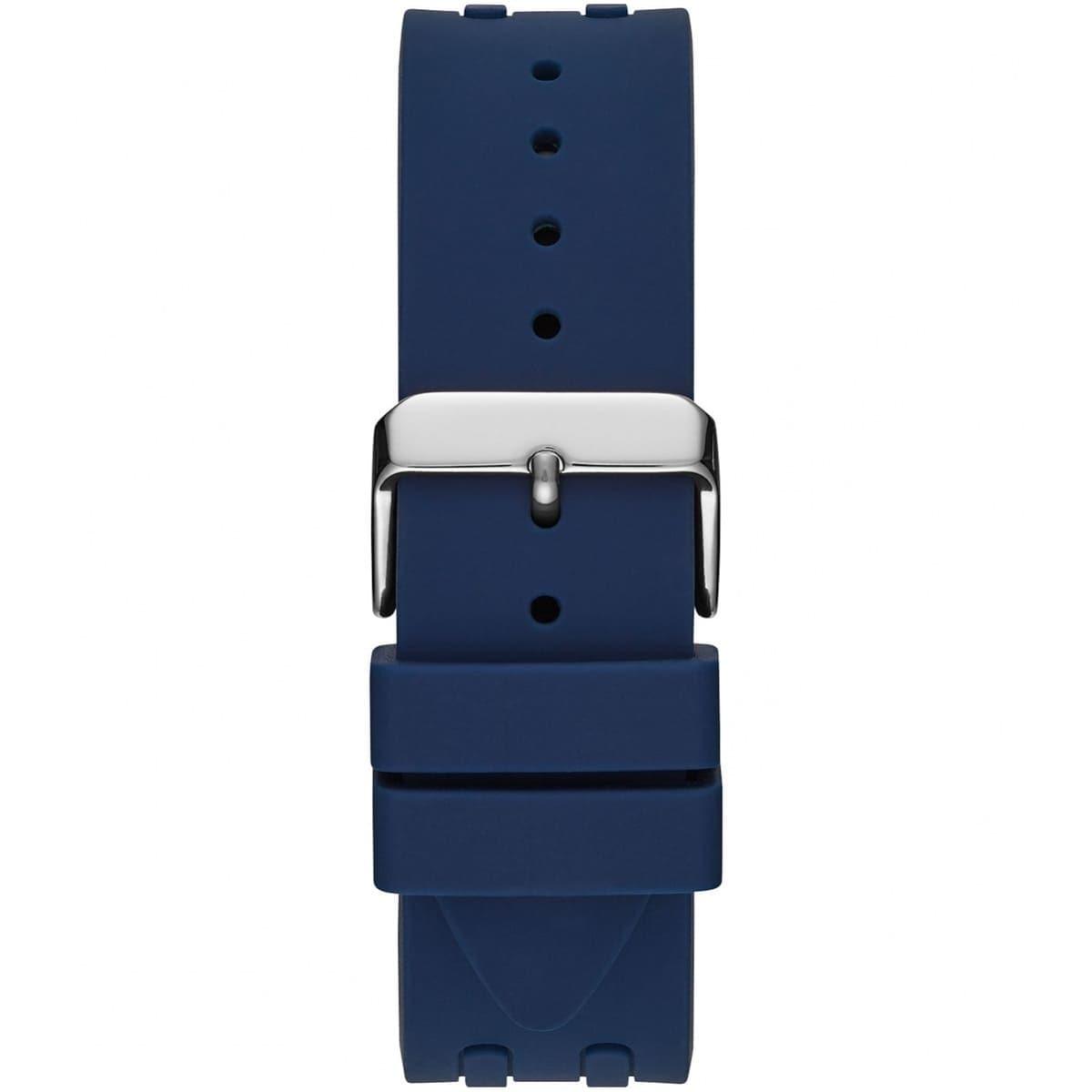 Guess Octane Chronograph Black Dial Blue Rubber Strap Watch For Men - W1047G2