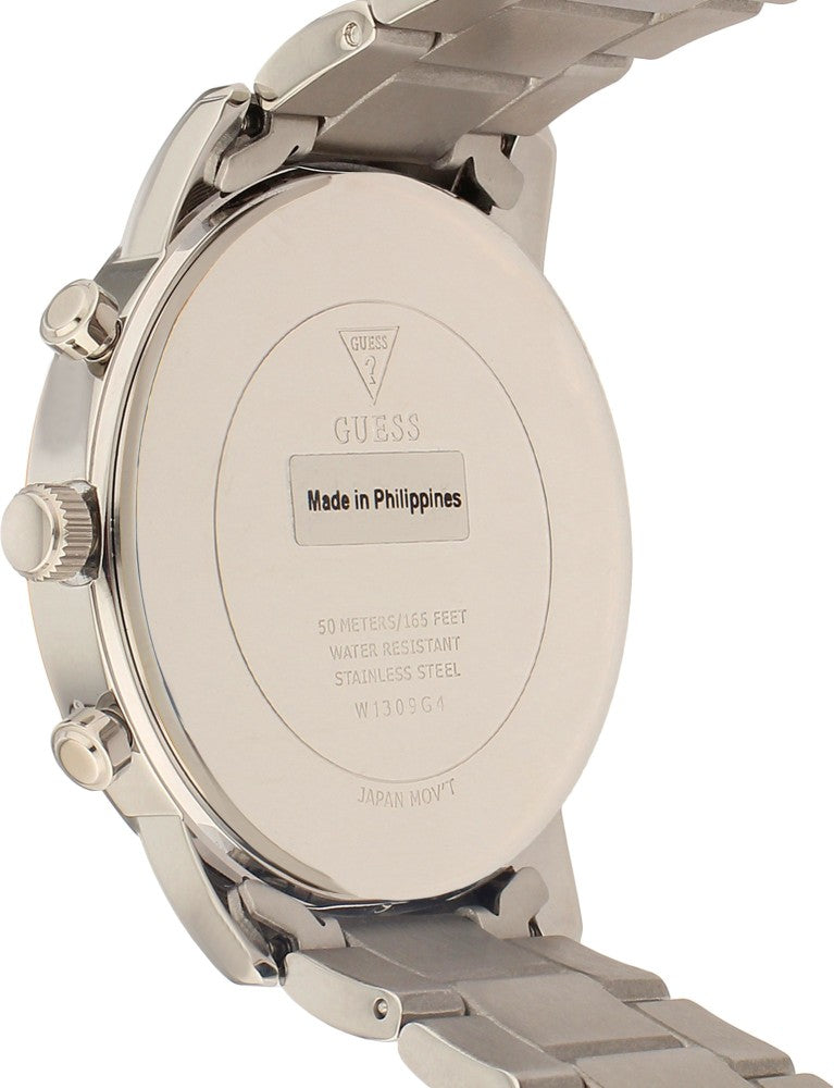 Guess Hendrix Chronograph Blue Dial Two Tone Steel Strap Watch for Men - W1309G4