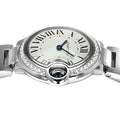 Cartier Ballon Bleu De Cartier Diamonds White Dial Silver Steel Strap Watch for Women - W4BB0015