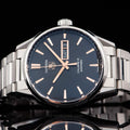 Tag Heuer Carrera Calibre 5 Automatic Black Dial Silver Steel Strap Watch for Men - WAR201C.BA0723