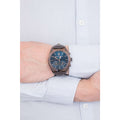 Maserati Traguardo Chronograph Blue Dial Brown Leather Strap Watch For Men - R8871612008