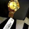 Marc Jacobs Blade Gold Dial Gold Steel Strap Watch for Women - MBM3126