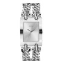 Guess Mod Heavy Metal Silver Dial Silver Steel Strap Watch For Women - W1117L1