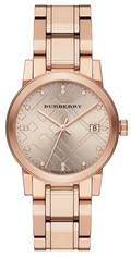 Burberry The City Diamonds Rose Gold Dial Rose Gold Steel Strap Watch for Women - BU9126