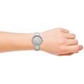 Michael Kors Parker Mother of Pearl Silver Steel Strap Watch for Women - MK6424