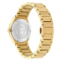 Versace V-Auria Quartz Black Dial Gold Steel Strap Watch for Men - VE0F00525