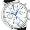 IWC Portofino Chronograph White Dial Black Leather Strap Watch for Men - IW391024