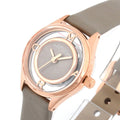 Marc Jacobs Tether Grey Dial Grey Leather Strap Watch for Women - MBM1375