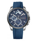 Tommy Hilfiger Decker Quartz Blue Dial Blue Rubber Strap Watch for Men - 1791350