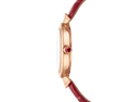 Bvlgari Divas Dream Diamonds Mother of Pearl Dial Red Leather Strap Watch for Women - DREAM102840