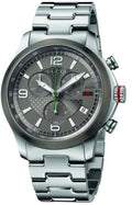 Gucci G Timeless Chronograph Grey Dial Silver Steel Strap Watch For Men -  YA126238