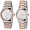 Gucci G Timeless Silver Dial Two Tone Steel Strap Watch For Men - YA126447