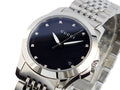 Gucci G Timeless Diamonds Mother of Pearl Black Dial Silver Steel Strap Watch For Women - YA126505